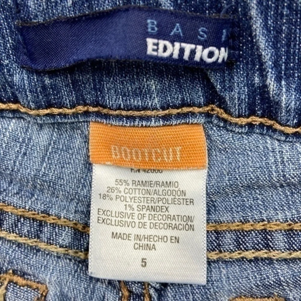 Basic Edition Girls Jeans Size 5 Bootcut Blue Denim Jeans